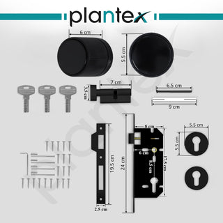 Plantex Mortise Lock for Main Door - Door Accessories (Black)