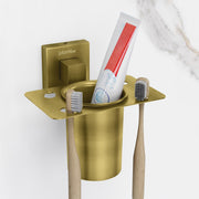 Plantex Tumbler Holder for Bathroom/Stainless Steel Toothbrush Holder/Toothpaste Holder/Bathroom Accessories Ã¢â‚¬â€œ Pack of 1, Aqua (Brass Antique)