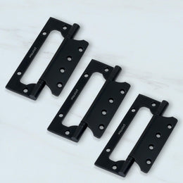 Plantex Butterfly Hinges for Door/Stainless Steel Door Hinges/5 Inch x 14 Gauge Hinge/2.5 mm Hinges for Home/Office/Hotel/Non-Mortise Hinge - Pack of 3 (Black)