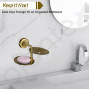 Plantex 304 Grade Stainless Steel Double Soap Holder/Soap Stand/Soap Dish for Bathroom and Wash Basin/Bathroom Accessories - Daizy (Antique)