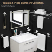 Plantex  Stainless Steel 6pcs Bathroom Organizer Set/Bathroom Accessories/Towel Rack/Towel Rod/Soap Holder/Tumbler Holder/Robe Hook(Chrome,Set of 6)