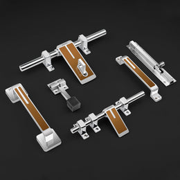 Plantex Stainless Steel Door Kit for Single Door/Door Accessories (10-inch Al-Drop,8-inch Latch,2 Handles,7-inch Tower Bolt and 4-inch Door Stopper- (Chrome & Rose Gold)