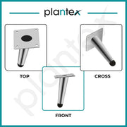 Plantex 4 Inch Sofa Legs for Bed Furniture/Sofa Legs for Table/Sofa Support Legs with Rubber Grip (Chrome Finish, 8 Pcs)