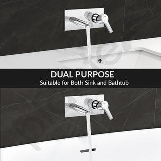 Plantex Pure Brass Basin Mixer Tap Hot and Cold/Tap for Wash Basin with Brass Wall Flange and Teflon Tape-7 Year Warranty by Plantex (BAL-527 -Chrome Finish)