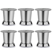 Plantex Heavy Duty Round 3 inch Spare Sofa Legs for Bed Furniture/Sofa Legs for Furniture Fitting/Table Legs/Sofa Leg Set of 6 pcs (Chrome)