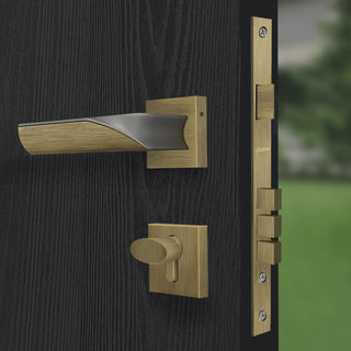 Plantex Heavy Duty Door Lock Bathroom Door Lock/Mortise Keyless Handle Set for Home/Bathroom/Store Room/Balcony/Office with Baby Latch – Bathroom Accessories (7086 – Brass Antique/Satin Black)