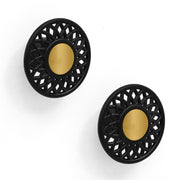 Plantex Knobs for Drawer/Cabinet Knob/Round Drawer Knobs/Pull-Push Knob for Kitchen/Bedroom/Drawers - Pack of 2 (Black)