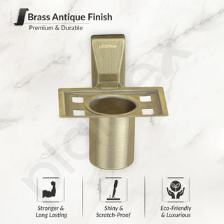 Plantex 304 Grade Stainless Steel Tumbler Holder/Tooth Brush Holder for Bathroom - Crystal (Brass Antique)