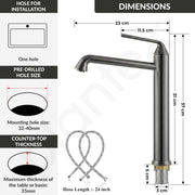 Plantex Brass Wash Basin Mixer Tap/Hot & Cold Basin Mixer Faucet/Deck Mount Pillar Spout for Bathroom Sink - Pack of 1 (APS-4600, Gun Metal)