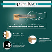 Plantex Mortise Lock/Door Handle for Main Door/Lock with 3 Computerized Keys/Pull-Push Handle for Home/Office/Hotel - Combo (PVD Choco-Satin Black)