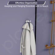 Plantex 304 Grade Stainless Steel Robe Hook/Cloth Hanger/Robe Hooks for Bathroom/Hooks for Wall/Bathroom Accessories - Chrome (Benz)