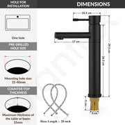 Plantex Wash Basin Mixer Tap Hot and Cold/Pure Brass Tap Handle and 304 Grade Stainless Steel Body/Hot & Cold Basin Mixer/Pillar Spout for Wash Basin/Deck Mount - (8013-2, Black)