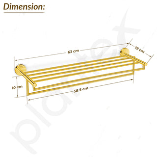 Plantex 304 Grade Stainless Steel 24-inch Towel Rack for Bathroom/Towel Stand/Cloth Hanger for Bathroom/Towel Bar/Bathroom Accessories - Oreo (Gold)