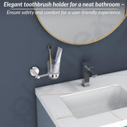 Plantex 304 Grade Stainless Steel Toothbrush, Paste and Tumbler Holder for Bathroom and Wash Basin/Bathroom Accessories - Oreo (Chrome)