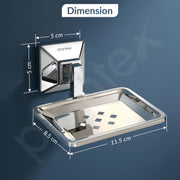 Plantex 304 Grade Stainless Steel Soap Holder for Bathroom/Soap Dish/Soap Stand/Bathroom Accessories - Squaro (Chrome)