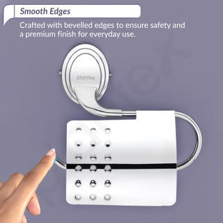 Plantex 304 Grade Stainless Steel Toilet Paper Roll Holder/Toilet Paper Holder in Bathroom/Kitchen/Bathroom Accessories Pack of 1, Cubic (Chrome)