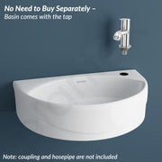 Plantex Ceramic Basin with Stainless Steel Pillar Cock/Wall Hung Basin/Deck Mount Tap/Basin for Bathroom - (Cody - Combo)