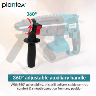Plantex 21V Cordless Heavy Duty Hammer Drill Machine with battery & charger/Rotary Hammer/Load Speed 6000rpm/Copper winding - (Blue & Black)