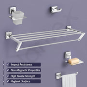 Plantex Decan 304 Grade Stainless Steel Towel Rack for Bathroom/Soap Holder/Napkin Ring/Tumbler Holder/Robe Hook/Bathroom Accessories - Chrome
