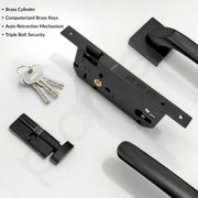 Plantex Fully Brass Door Lock with 3 Years of Warranty/Main Door Lock for Home/Mortise Lock for Door - Main Door Lock Set (3054, Z-Black)