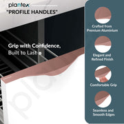 Plantex Profile Handle for Kitchen Cabinet/10 Inch Aluminium Drawer Profile Handle/Wardrobe Pull Handle for Home/Office/Hotel - Pack of 2 (Rose Gold)