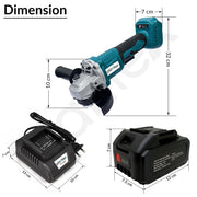 Plantex 21V Cordless Angle Grinder Machine with Battery and Charger/Load Speed 8500rpm/Grinding Tool/Brushless Motor - (Blue & Black)
