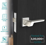 Plantex Heavy Duty Door Lock â€“ Bathroom Door Lock/Mortise Keyless Handle Set for Home/Bathroom/Store Room/Balcony/Office with Baby Latch â€“ (7066 â€“ Satin White & Chrome Finish)
