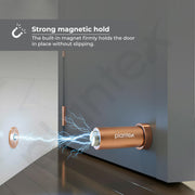 Plantex Stainless Steel Wall-Mounted Magnetic Door Stopper/Door Catcher for Wooden Door/Stops for Door - Pack of 6 (PVD Rose Gold)
