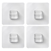 Plantex Self-Adhesive Single Sticker for Bathroom/Hanger for Bedroom/Livingroom/Magic Sticker for Wall/Strong Magic Adhesive Sticker for Kitchen Corner Shelf -Pack of 4 (7x7cm)