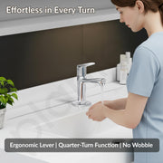 Plantex Pure Brass Pillar Cock Tap for Wash Basin with Teflon Tape/Single Lever Basin Tap/Tabletop Wash Basin Tap/Basin Tap/Faucet for Wash Basin (Dol-2301, Chrome)