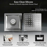 Plantex Stainless Steel Overhead Shower 6 x 6 inch with Water-Saving Technology/High pressure Rain Shower Head without Arm/Bathroom Shower -(Ultra Slim-Chrome)