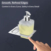 Plantex Smero Pure Brass Made Hand Wash Holder for Wash Basin/Liquid Soap Dispenser/Shampoo Dispenser - Arrete (Chrome)