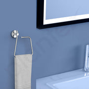 Plantex Stainless Steel Towel Ring for Bathroom/Napkin-Towel Hanger/Wash Basin/Bathroom Accessories - (Chrome-Rectangle) - Pack of 2