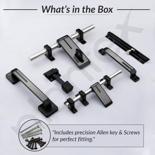 Plantex Stainless Steel Door Kit for Single Door/Door Accessories (10-inch Al-Drop,8-inch Latch,2 Handles,7-inch Tower Bolt and 4-inch Door Stopper-(Chrome & Z-Black)