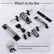 Plantex Stainless Steel Door Kit for Single Door/Door Accessories (10-inch Al-Drop,8-inch Latch,2 Handles,7-inch Tower Bolt and 4-inch Door Stopper-(Chrome & Z-Black)