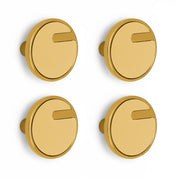 Plantex Knobs for Drawers/Drawer Knobs/Round Knob for Cabinets/Pull-Push Knob for Kitchen/Bedroom/Drawer - Pack of 4 (SH-433, Gold & Gold Matt)