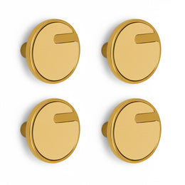 Plantex Knobs for Drawers/Drawer Knobs/Round Knob for Cabinets/Pull-Push Knob for Kitchen/Bedroom/Drawer - Pack of 4 (SH-433, Gold & Gold Matt)