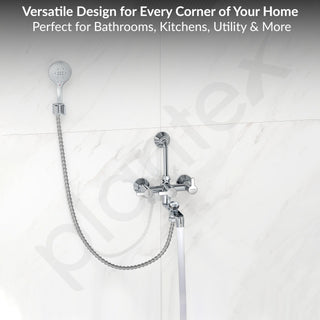 Plantex Brass Wall Mixer for Bathroom 3 in 1/L-Bend Connector for Overhead/Hand Shower/Spout Mixer Tap/Mixture Tap for Bathroom with 7-Year Manufacturer's Warranty-(Flo-819 Chrome)