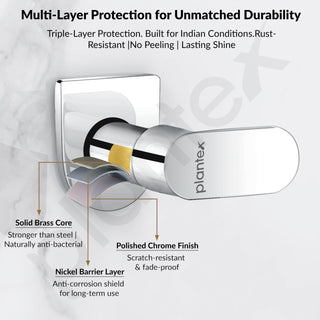 Plantex Pure Brass ORN-206 Angular Concealed Stop Cock/Concealed Stop Valve Tap For Bathroom With Teflon Tape & Adjustable Brass Wall Flange - 15mm (Mirror-Chrome Finish)