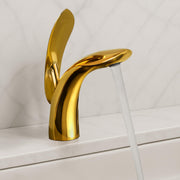 Plantex Pure Brass Pillar Tap for Wash Basin/Single Lever Hot & Cold Basin Mixer Tap/washbasin tap Faucet-(Gold)