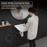 Plantex Platinum Ceramic Wall Mounted Basin/Corner Basin/Wash Basin for Bathroom/Wall Hung Washbasin/Sink for Restaurant, Hotel/10 Years Glaze Warranty by Plantex (Candy -15 x 11 x 5 Inch)