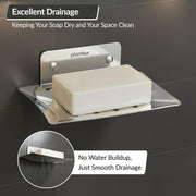 Plantex Stainless Steel Square Shape Soap Holder/Wall Mounted Soap Holder/Soap Stand/Bathrooom Accessories- (Chrome)