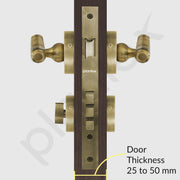 Plantex Mortise Door Lock/Heavy Duty Lock for Main Door/Mortise Locks for Home/Office/Hotel-3 Brass Keys (1031 - Brass Antique)