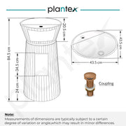 Plantex Pedestal Basin for Bathroom/Acrylic Resin & Quartz Designer One Piece Pedestal Free Standing Round Wash Basin for living Room/Hotel (White)