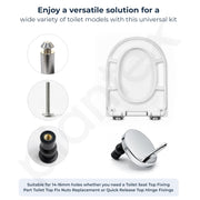 Plantex 65MM QQ Toilet Seat Cover Hinges/Soft Close QQ Quick Release Replacement Kit/Corrosion-Resistant Hydraulic Dampers with Screws & Fittings/Easy Installation-1 Pair(2 Piece)