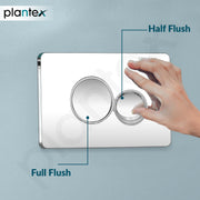 Plantex Flush Plate/Dual Flush Plate for Toilet/Mechanical Dual-Flush Faceplate/Water-Saving Technology â€“ Pack of 1 (Chrome)