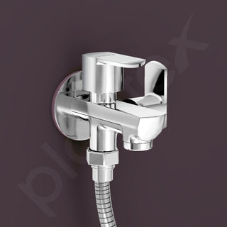Plantex Two Way Tap/2 in 1 Bib Cock Water Tap/Wash Basin Tap for Home with Wall Flange & Teflon Tape/Bathroom Accessories-(CRM-1285-Chrome)