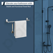 Plantex 304 Grade Stainless Steel 24 inch Dual Towel Rod/Towel Holder for Bathroom/Towel Hanger/Bathroom Accessories - Crystal (Chrome)