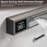 Plantex Ceramic Tabletop WashbasinWall mount Basin with Dual Waterflow Modes/Wash Basin for Bathroom with 10 Years Glaze Warranty/Hot and Cold Adjustable Knob(White, 24 x 18.5 x 10 Inch)