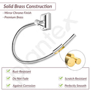 Plantex Pure Brass Towel Holder for Wash basin/Napkin Holder/Towel Ring/Bathroom Accessories - (Chrome Finish) Superb